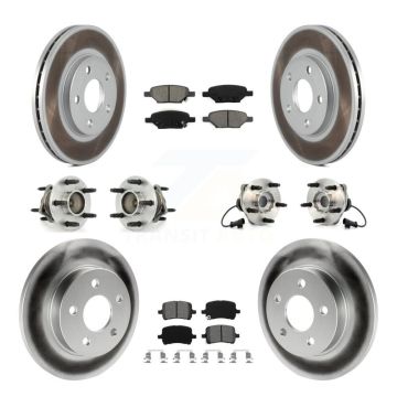 Front Rear Hub Bearings Coated Disc Brake Rotors And Pads Kit (10Pc) For Chevrolet Malibu KBB-112017