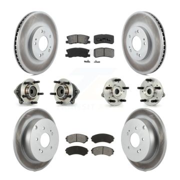 Front Rear Hub Bearing Coated Disc Brake Rotor Pad Kit (10Pc) For Mitsubishi Endeavor FWD KBB-112020