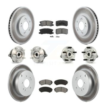 Front Rear Hub Bearing Coated Disc Brake Rotor Pad Kit (10Pc) For Mitsubishi Endeavor AWD KBB-112021