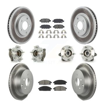 Front Rear Hub Bearing Coated Disc Brake Rotor Pads Kit (10Pc) For 2004-2009 Nissan Quest KBB-112022