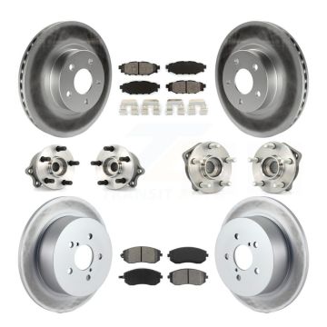Front Rear Hub Bearing Coated Brake Rotor Pad Kit (10Pc) For 2005 Subaru Legacy i/Limited KBB-112023
