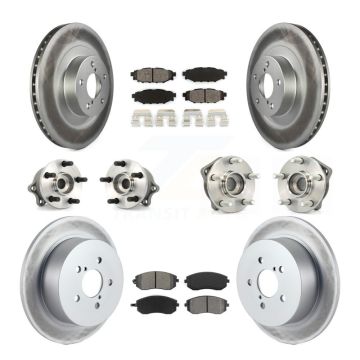 Front Rear Hub Bearing Coated Brake Rotor & Pad Kit (10Pc) For 2005 Subaru Outback Legacy KBB-112025
