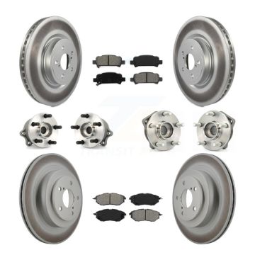 Front Rear Hub Bearings Coated Disc Brake Rotors And Pads Kit (10Pc) For Subaru Legacy KBB-112026