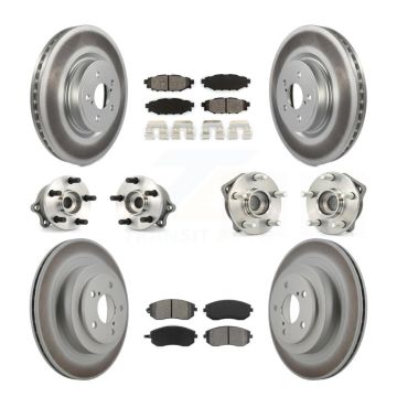 Front Rear Hub Bearings Coated Disc Brake Rotors And Pads Kit (10Pc) For Subaru Legacy KBB-112027