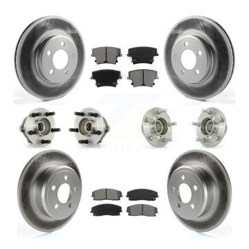 Front Rear Hub Bearing Coated Brake Rotor & Pad Kit (10Pc) For Chrysler 300 Dodge Charger KBB-112030