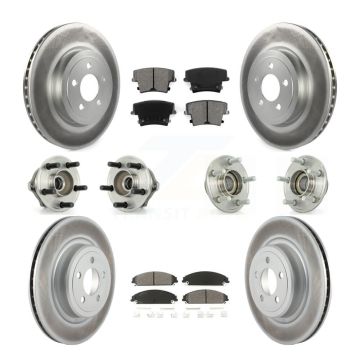 Front Rear Hub Bearings Coated Disc Brake Rotors And Pads Kit (10Pc) For Dodge Charger KBB-112032