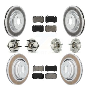 Front Rear Hub Bearing Coated Brake Rotor & Pad Kit (10Pc) For Chrysler 300 Dodge Charger KBB-112033