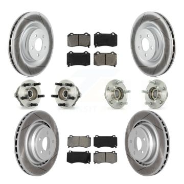 Front Rear Hub Bearing Coated Brake Rotor & Pad Kit (10Pc) For Chrysler 300 Dodge Charger KBB-112034