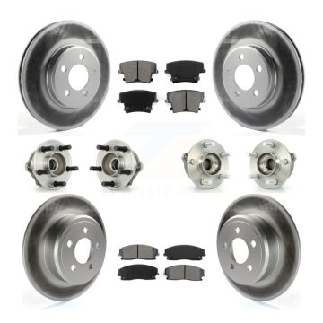 Front Rear Hub Bearing Coated Disc Brake Rotor & Pads Kit (10Pc) For Dodge Charger Magnum KBB-112037