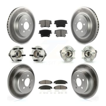 Front Rear Hub Bearing Coated Brake Rotor & Pad Kit (10Pc) For Chrysler 300 AWD with 3.5L KBB-112038