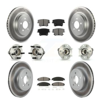 Front Rear Hub Bearing Coated Brake Rotor & Pad Kit (10Pc) For Chrysler 300 Dodge Charger KBB-112039