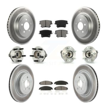 Front Rear Hub Bearing Coated Brake Rotor Pads Kit (10Pc) For Dodge Charger AWD with 5.7L KBB-112040
