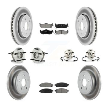 Front Rear Hub Bearing Coat Brake Rotor Pads Kit (10Pc) For Jeep Grand Cherokee Commander KBB-112041