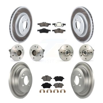Front Rear Hub Bearings Coated Disc Brake Rotors And Pads Kit (10Pc) For Mini Cooper KBB-112043