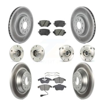 Front Rear Hub Bearing Coated Disc Brake Rotors And Pads Kit (10Pc) For 2016-2018 Audi Q3 KBB-112062