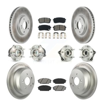 Front Rear Hub Bearing Coat Brake Rotor Pad Kit (10Pc) For 2007-2012 Hyundai Veracruz FWD KBB-112070