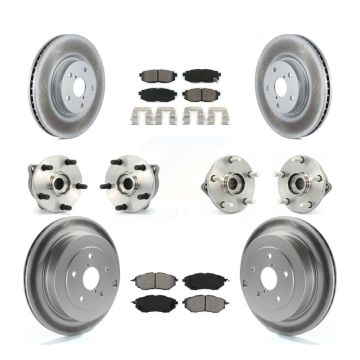 Front Rear Hub Bearing Coated Brake Rotor And Pad Kit (10Pc) For 2008-2014 Subaru Tribeca KBB-112076