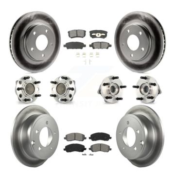 Front Rear Hub Bearing Coat Brake Rotor Pad Kit (10Pc) For Dodge Caliber SXT with Non-ABS KBB-112078