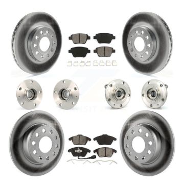 Front Rear Hub Bearing Coated Disc Brake Rotors And Pads Kit (10Pc) For Volkswagen Beetle KBB-112088