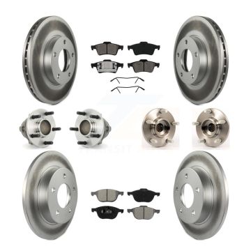 Front Rear Hub Bearing Coat Brake Rotor Pads Kit (10Pc) For Mazda 3 2.0L with 4-Wheel ABS KBB-112102