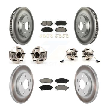 Front Rear Hub Bearing Coated Brake Rotor Pad Kit (10Pc) For Buick LaCrosse Pontiac Grand KBB-112106