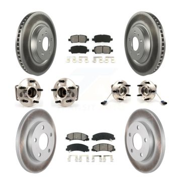Front Rear Hub Bearing Coated Brake Rotor And Pad Kit (10Pc) For Chevrolet Impala Limited KBB-112108