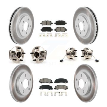 Front Rear Hub Bearing Coated Brake Rotor And Pad Kit (10Pc) For Chevrolet Impala Limited KBB-112109