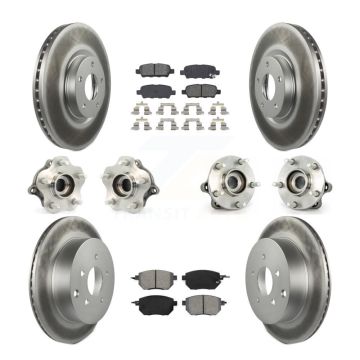 Front Rear Hub Bearing Coated Brake Rotor Pads Kit (10Pc) For 2003-2004 Nissan Murano AWD KBB-112115