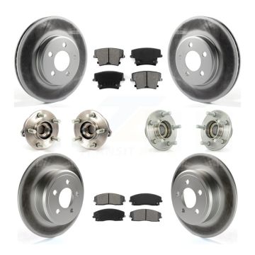 Front Rear Hub Bearing Coated Brake Rotor & Pad Kit (10Pc) For Dodge Chrysler 300 Charger KBB-112117