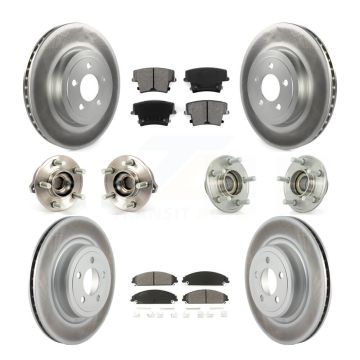Front Rear Hub Bearings Coated Disc Brake Rotors And Pads Kit (10Pc) For Dodge Charger KBB-112119