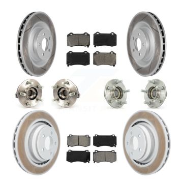 Front Rear Hub Bearing Coated Brake Rotor & Pad Kit (10Pc) For Dodge Chrysler 300 Charger KBB-112122