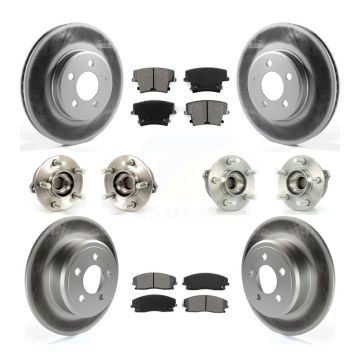 Front Rear Hub Bearing Coated Brake Rotor & Pad Kit (10Pc) For Dodge Charger Chrysler 300 KBB-112124