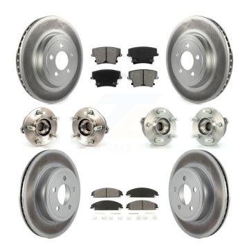 Front Rear Hub Bearing Coated Brake Rotor & Pad Kit (10Pc) For Chrysler 300 Dodge Charger KBB-112125