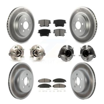 Front Rear Hub Bearing Coat Brake Rotor Pads Kit (10Pc) For Chrysler 300 Dodge Challenger KBB-112128