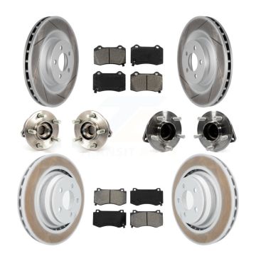 Front Rear Hub Bearing Coated Brake Rotor & Pad Kit (10Pc) For Dodge Chrysler 300 Charger KBB-112132