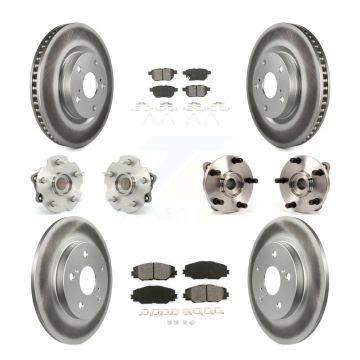 Front Rear Hub Bearing Coated Disc Brake Rotor Pad Kit (10Pc) For Toyota Corolla iM Scion KBB-112135