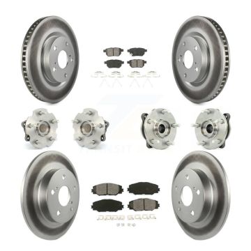Front Rear Hub Bearing Coated Brake Rotor Pad Kit (10Pc) For Scion tC Manual transmission KBB-112139