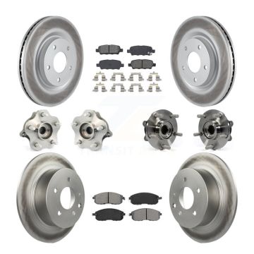 Front Rear Hub Bearings Coated Disc Brake Rotors And Pads Kit (10Pc) For Nissan Juke KBB-112143