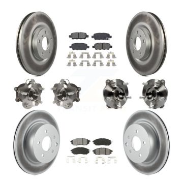 Front Rear Hub Bearing Coated Brake Rotor Pads Kit (10Pc) For INFINITI G37 EX35 QX50 EX37 KBB-112160