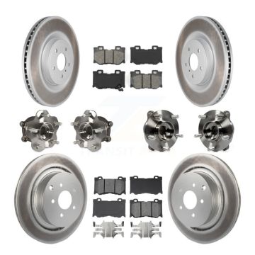 Front Rear Hub Bearings Coated Disc Brake Rotors And Pads Kit (10Pc) For INFINITI FX50 KBB-112164