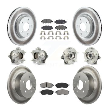 Front Rear Hub Bearings Coated Disc Brake Rotors And Pads Kit (10Pc) For Nissan Altima KBB-112170
