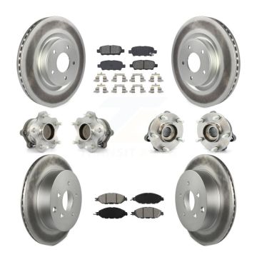 Front Rear Hub Bearing Coat Brake Rotor Pads Kit (10Pc) For Nissan Pathfinder Murano QX60 KBB-112175