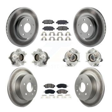 Front Rear Hub Bearings Coated Disc Brake Rotors And Pads Kit (10Pc) For Nissan Altima KBB-112176