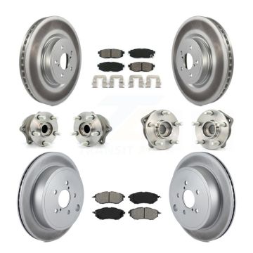 Front Rear Hub Bearing Coated Disc Brake Rotor & Pad Kit (10Pc) For Subaru Outback Legacy KBB-112183