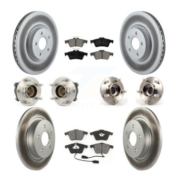 Front Rear Hub Bearing Coated Disc Brake Rotors And Pads Kit (10Pc) For Volvo S40 V50 C70 KBB-112191
