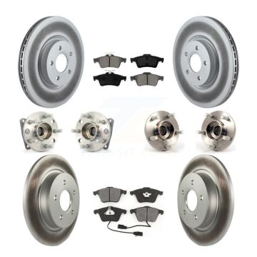Front Rear Hub Bearing Coated Brake Rotor Pads Kit (10Pc) For 2005-2010 Volvo S40 V50 AWD KBB-112193