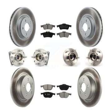 Front Rear Hub Bearing Coated Brake Rotor Pads Kit (10Pc) For 2005-2010 Volvo S40 V50 AWD KBB-112194