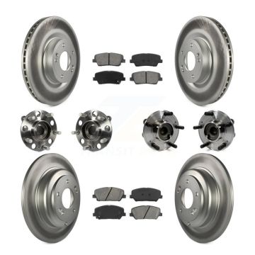 Front Rear Hub Bearing Coated Disc Brake Rotor & Pad Kit (10Pc) For Hyundai Genesis Coupe KBB-112199