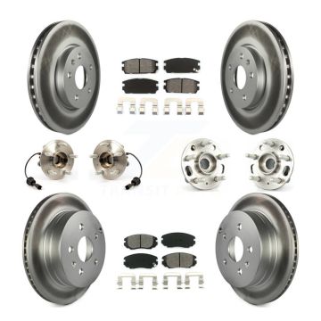 Front Rear Hub Bearing Coat Brake Rotor Pads Kit (10Pc) For Chevrolet Equinox GMC Terrain KBB-112205