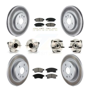 Front Rear Hub Bearing Coated Brake Rotor & Pads Kit (10Pc) For 2011-2012 Chevrolet Cruze KBB-112206